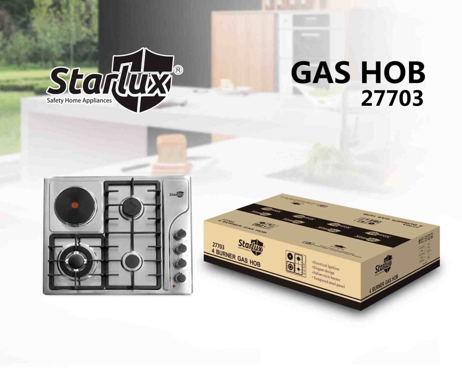 4 Burner Gas Stove Stainless Steel