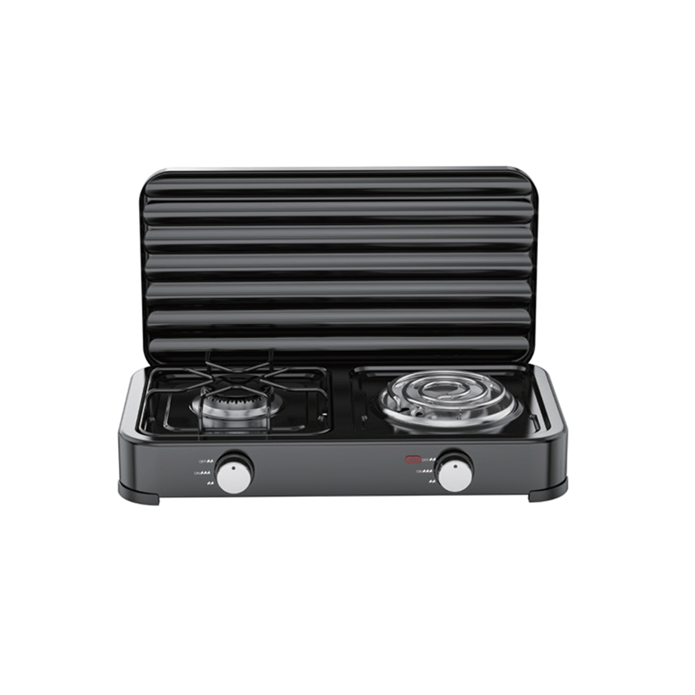 Double Stove Gas Burner 6002LBD1-1 with gas burner and electric hot plate