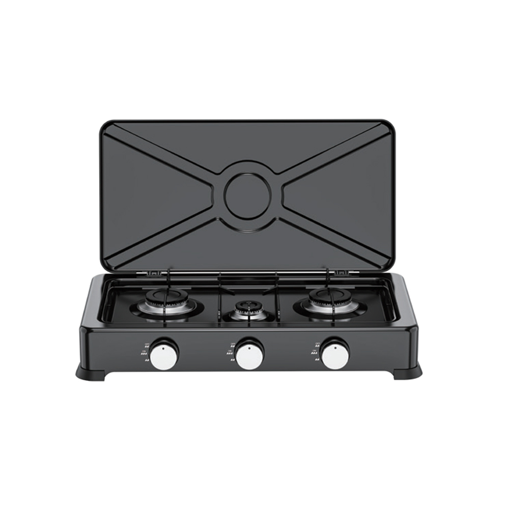 Cocina de gas de tres fuegos