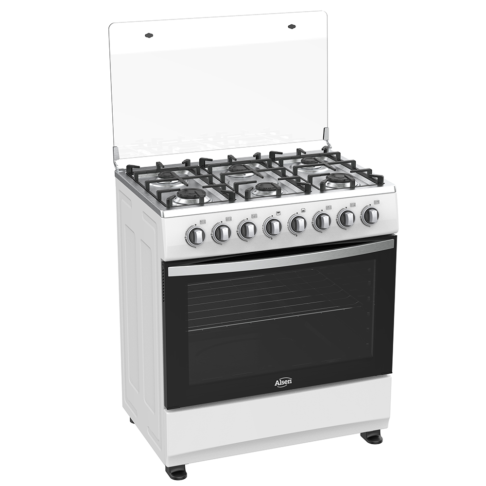 White Six Burner Range