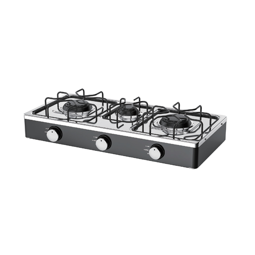 Cocina de sobremesa de tres quemadores