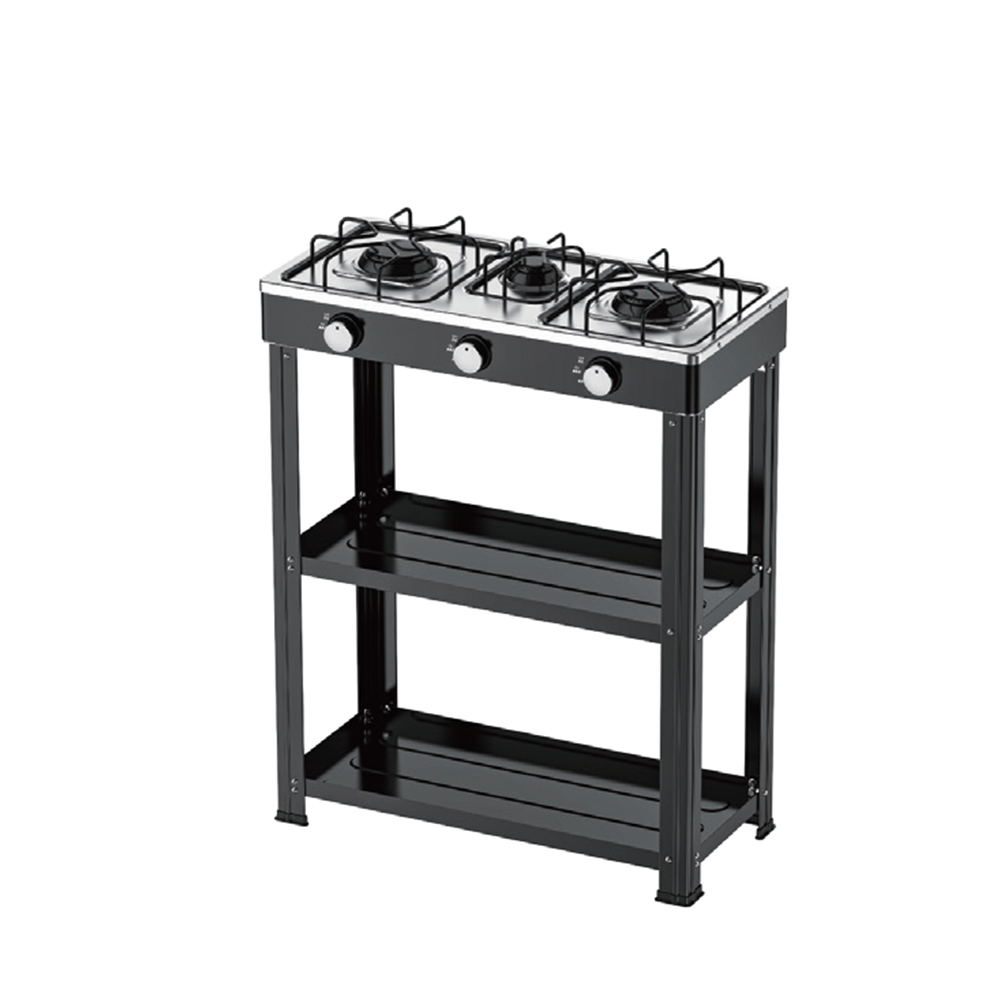 Cocina de gas de tres fuegos