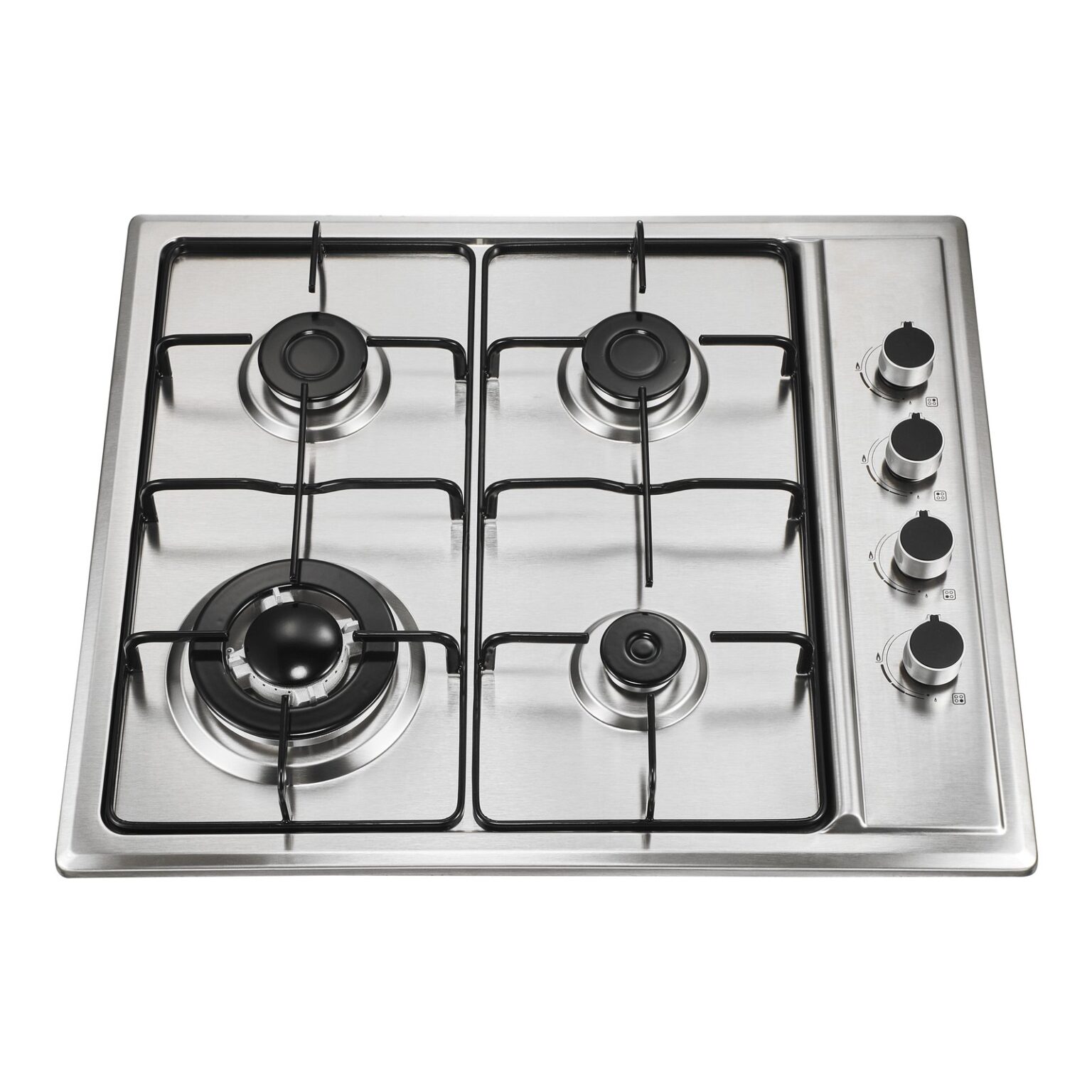 4 Burner Stainless Steel Gas Cooktop 6401S - Enameled Pan Support