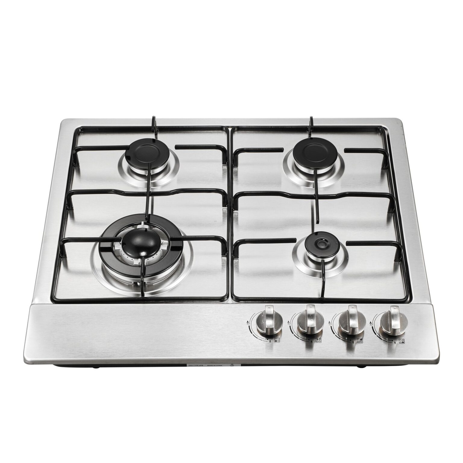 4 Burner Stainless Steel Gas Cooktop 6404S - Enameled Pan Support