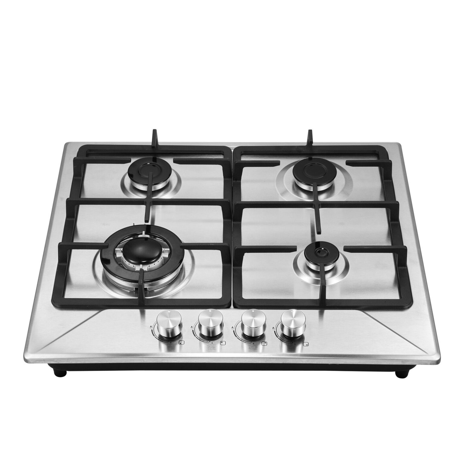 4 Burner Stainless Steel Gas Cooktop 6405S-1 - Cast Iron Pan Support