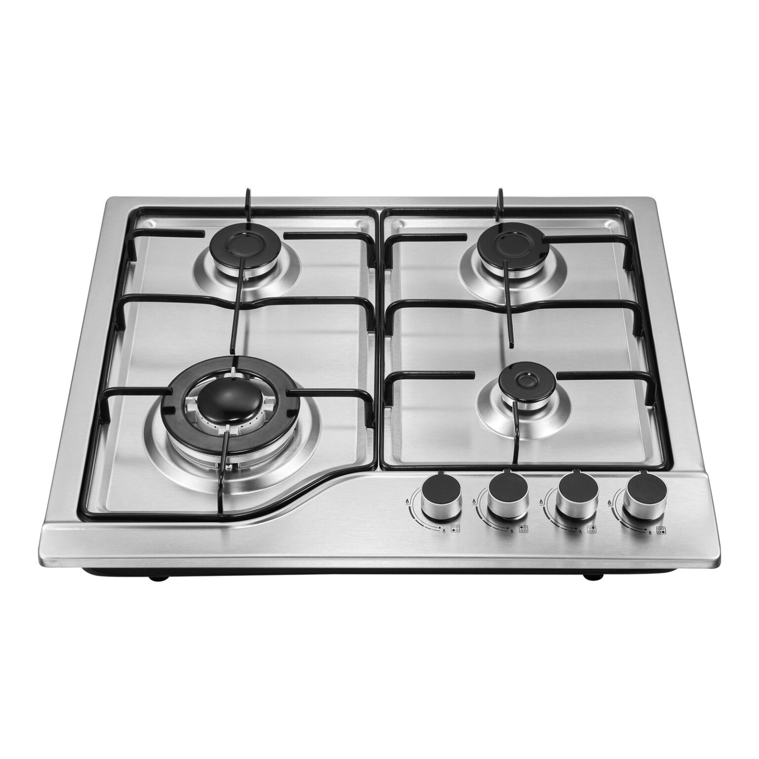 4 Burner Stainless Steel Gas Cooktop 6406S - Enameled Pan Support