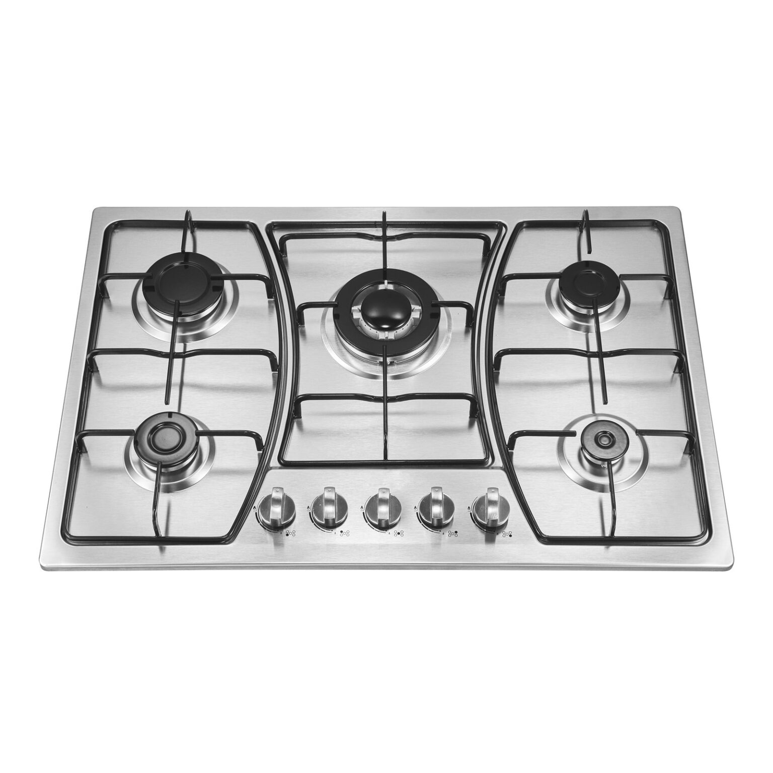 5 Burner Stainless Steel Gas Cooktop 6501S - Enameled Pan Support